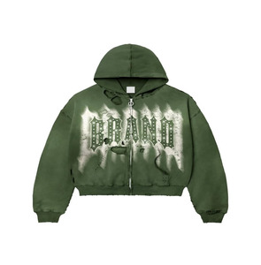 2025 nueva moda 480 GSM 100% algodón cremallera Sudadera con capucha DTG impresión con tela transpirable de alta calidad - Product Image 3