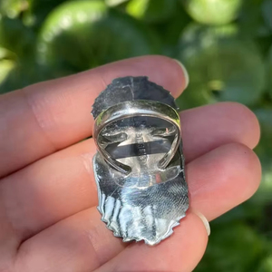 Oyster Turquoise Dahlia Natural Stone Oval Cut Bezel Setting 925 Sterling Silver Floral Boho Style Handmade Jewelry - Product Image 6