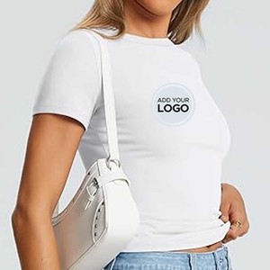 Camisetas Cortas para Mujer, Ajustadas, Precio al por Mayor, Camiseta Básica de Jersey Fino - Product Image 2