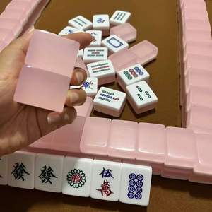 Venta caliente de fábrica Custom American Mahjong Tiles Sets 144PCs 30mm Tamaño de molde con Rosa Blanco dos tonos para juegos de casino - Product Image 3