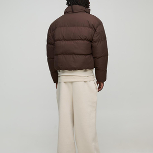 Chaqueta Acolchada de Cuero Extra Grande para Hombre, Cálida para Invierno, Cuello Alto, Estilo Casual, Hip Hop, Streetwear, Chaqueta de Burbujas - Product Image 2