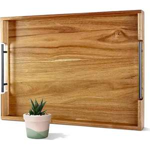 Produit le plus vendu Plateau en bois personnalisé Grand plateau en bois rectangulaire pour la maison Cuisine Table à café et à thé Plateau en bois décoratif - Product Image 6