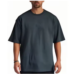 Nouveauté T-shirt pour homme de haute qualité en coton peigné 200g, coupe ample vintage, épaules tombantes, respirant, design high-tech 3D - Product Image 2