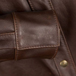 Adjustable Custom Design Genuine <b>Leather</b> Stand Collar Solid Color Breathable Men's Formal Dress <b>Shirts</b> Custom Printed - Product Image 5