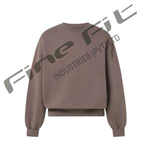 Unisex Oversized Sherpa <b>Lined</b> Basics Cotton Blended Sweatshirt Winter Warm <b>Fleece</b> Crewneck Pullover <b>Jumper</b> Long Plain Dyed - Product Image 5