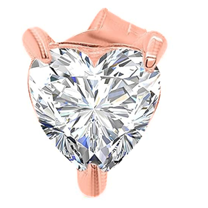 Pendientes de Diamante Cultivado en Laboratorio de 2 Quilates, Corte Corazón, Engaste de Tres Puntas, Claridad VS, Color EF, en Oro de 14K para Mujer, Joyería Fina - Product Image 2