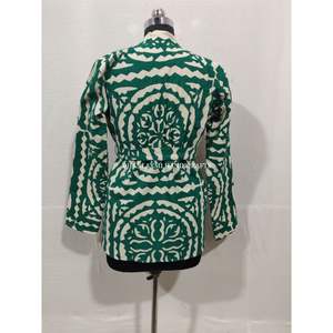 Veste d'hiver en coton pour femmes, Kantha, tissé à la main, coupe ethnique, fait à la main, travail, vente en gros, manteau court et Maxi, 2020 - Product Image 6