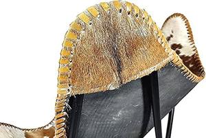 Silla clásica de mariposa de cuero Vintage, asiento de Metal plegable, estilo de ocio rústico para interiores y exteriores para dormitorio - Product Image 4