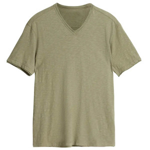 T-shirts à col en V de grande taille, style 2023, été, respirants, 100% coton, manches courtes - Product Image 5
