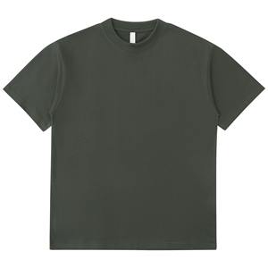 T-shirts en coton 245GSM avec logo, petit épaule tombante, t-shirt uni pour homme, surdimensionné, impression de logo personnalisée, t-shirt - Product Image 5