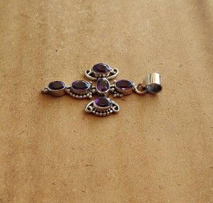 Pendentif en améthyste, pierre précieuse, argent sterling 925, plaqué or 18 carats, bijoux faits à la main, pierre de naissance de février, cadeau pour enfants et femmes - Product Image 4