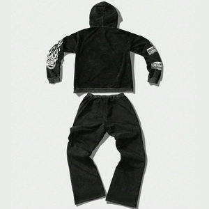 Sudadera con Capucha y Pantalones Deportivos Personalizados para Hombre, Tendencia Superior, Impresión Personalizada, 100% Algodón, Felpa, Cordón Ajustable, Chándal para Hombre - Product Image 2