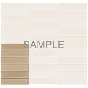 Azulejo de mosaico de vidrio de cristal crema beige mezcla mate texturizada - Product Image 1
