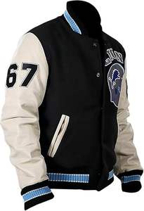 Veste universitaire d'hiver sur mesure avec logo OEM, manches en toile de luxe, style baseball, uni, teinture unie, respirant, vêtement d'extérieur - Product Image 3