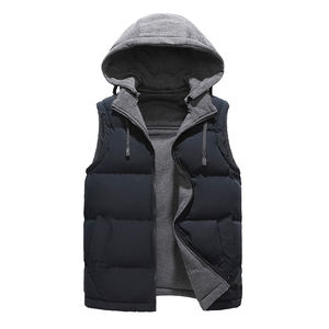 Personnalisé Hiver Bulle Puffer Gilet Fermeture Éclair Poche Logo Personnalisé Sans Manches Vestes Gilet Hommes à Capuche OEM Haute Qualité Homme Décontracté - Product Image 6