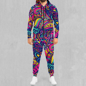 Vente en gros de survêtements en polaire technique pour hommes avec logo personnalisé séchage rapide respirant manches longues 100% coton motif solide pour l'hiver - Product Image 1