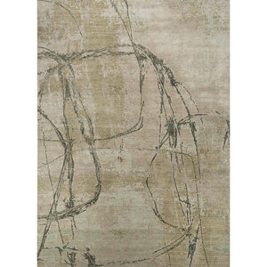 พรมไหมไผ่ผสมขนสัตว์ถักมือ รุ่น Kavi Green LU-54 ลาย Free Verse Abstract สำหรับบ้าน ห้องโถง ห้องนอน หนา 10 มม. สำหรับปูพื้นบ้าน - Product Image 1