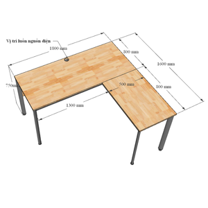 Minimally Designed L-Shaped <b>Desk</b> 180x160cm Oval Concept Assembly HBOV019 - Product Image 5