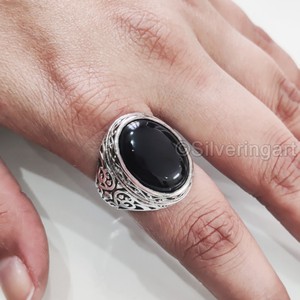 New Exclusive Men's <b>Ring</b> Natural Black Onyx Gemstone December Birthstone <b>Ring</b> <b>Arabic</b> Christmas Jewelry 925 Sterling Silver <b>Ring</b> - Product Image 3