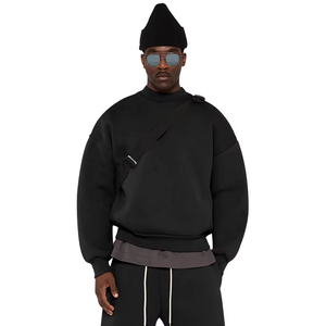 Sweatshirt à capuche personnalisé 450GSM en molleton de coton surdimensionné Boxy Fit Sweatshirts à col rond épais pour hommes - Product Image 2