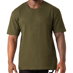 Men 100% Cotton OEM Manufacturer <b>Down</b> Shoulder Design Summer Wear Plain Gym Fitness Round Neck Tee Eco-Friendly Breathable - Product Image 2