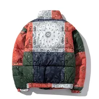 Chaqueta Acolchada Hip Hop Unisex, Estilo Vintage, Bloques de Color, Patchwork, Cálida para Invierno 2020, Harajuku, Resistente al Viento y al Agua, con Dibujos Animados