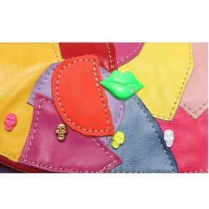 Women's Colorful Patchwork Genuine Leather Crossbody Purse Single Strap Water Resistant Dress Style <b>Summer</b> Winter <b>Handbag</b> - Product Image 6