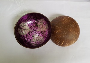 Top Seller Best Quality Lacquered Coconut Bowls Natural Butterfly Arted Colorful Eco-Friendly Minimalist <b>Cheap</b> From Vietnam - Product Image 4