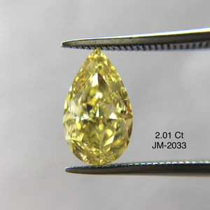 เพชรทรงลูกแพร์ตัดตามธรรมชาติ2.01กะรัตผ่านการรับรองมาตรฐาน GIA เพชรทรงหลวม100% ใสจากอินเดีย - Product Image 1