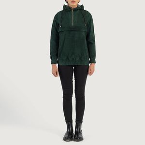 Veste pull en daim à capuche verte personnalisée de haute qualité pour hommes col montant hiver professionnel OEM Service avant Logo - Product Image 2