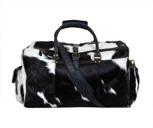 Real Cowhide <b>Weekender</b> Travelling Used <b>Women</b> Leather Duffle <b>Bag</b> Cow Hair on Cowhide Duffle Large Cowhide Cow hair leather <b>bag</b> - Product Image 4