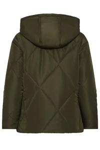 Veste matelassée à capuche vert olive pour femme, décontractée, respirante, en coton léger, longueur régulière - Product Image 4