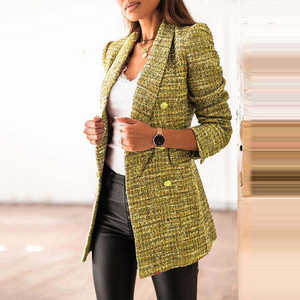 Luxe femmes haute qualité Blazer à manches longues coupe ajustée bureau costume veste bouton solide professionnel affaires vêtements d'extérieur - Product Image 4
