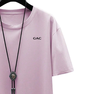 เสื้อยืดแขนสั้นสีม่วงอ่อนสำหรับผู้ชาย คอกลม ลำลอง ทรงโอเวอร์ไซส์ นุ่มสบาย ใส่ได้ทุกวันในฤดูร้อน เสื้อพื้นฐานเรียบง่าย - Product Image 3
