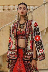 Kaftan pour femme Kanya Libas, imprimé, broderie, logo, rivets, perles, manches longues, mode, grandes perles de Delhi - Product Image 2