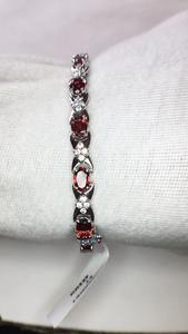 Sterling 925 Silver <b>Bracelet</b> Natural Garnet Gemstones AAA Quality Luster Unique Beautiful Design for Any for Parties Gifts - Product Image 4