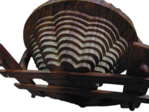 Panier de fruits suspendu pliable de style fleur sculptée de 12 pouces Produit d'artisanat naturel - Product Image 4