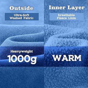 Hombres Invierno Casual Acid Wash Hoodies Color Sólido Regular Fit 100% Algodón Fleece - Product Image 6