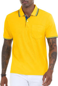 Polos pour hommes polo de golf à manches courtes avec poches chemise de tennis évacuant l'humidité t-shirts de polo d'été - Product Image 5