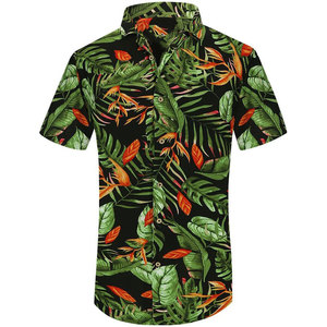 เสื้อเชิ้ตแขนสั้นสำหรับผู้ชายเสื้อฮาวายผ้าฝ้าย100% พิมพ์ลายชายหาดเสื้อสักหลาดสำหรับผู้ชาย - Product Image 5