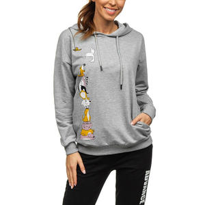 Chándal de gran tamaño personalizado para mujer, último diseño, conjunto de pantalones y Sudadera con capucha de 2 piezas, patrón sólido, técnica impresa, cuello con capucha - Product Image 3