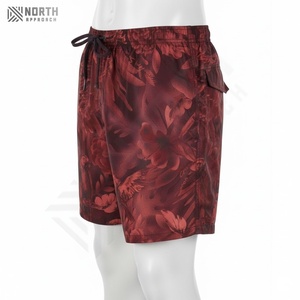 Shorts de bain pour hommes à taille mi-haute avec cordon de serrage, séchage rapide, décontractés, pour la plage, imprimés par sublimation écologiques, pour l'été - Product Image 1