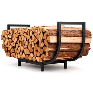 <b>Heavy</b> <b>duty</b> wrought iron log <b>rack</b> for storing firewood neatly beside indoor fireplace in a stylish rustic home decor - Product Image 4