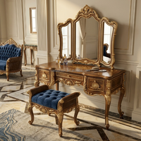 Ensemble de canapés en velours bleu royal baroque sur mesure OE-FASHION, bois sculpté à la feuille d'or, meubles de salon FF&E pour villa