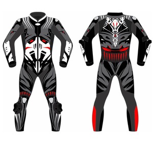 Combinaison de course en cuir respirante personnalisée pour moto, haut de gamme, coupe-vent, imperméable, vêtements de course automobile, imprimé - Product Image 2