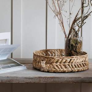 Plateau de service en jacinthe d'eau tissée naturelle de vente chaude, panier en gros pour la présentation des aliments et des boissons - Product Image 2