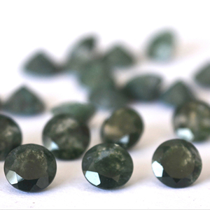 Agate mousse de qualité supérieure naturelle, 5 mm, ronde, facettée, qualité supérieure, agate mousse de qualité supérieure en vrac - Product Image 1