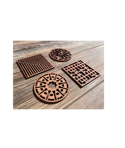 Sous-verre décoratif en bois avec incrustation en laiton pour la décoration de la salle à manger et accessoire de cuisine artisanal de qualité supérieure - Product Image 4