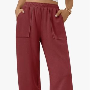 Pantalons larges à taille ultra haute, confortables et décontractés, avec deux poches latérales, nouveau design, logo personnalisé, vente en gros directe d'usine au Bangladesh - Product Image 1