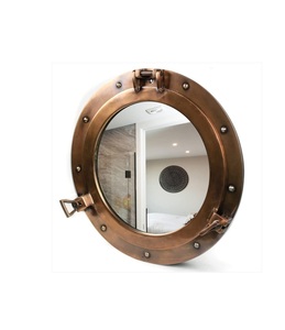 Nagina International Antique Copper Premium Nautical Maritime Ship's Porthole | Atractivo rústico auténtico (espejo de 15 pulgadas) - Product Image 1